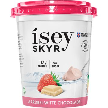 Foto van Ísey skyr aardbei witte chocolade 400g bij jumbo