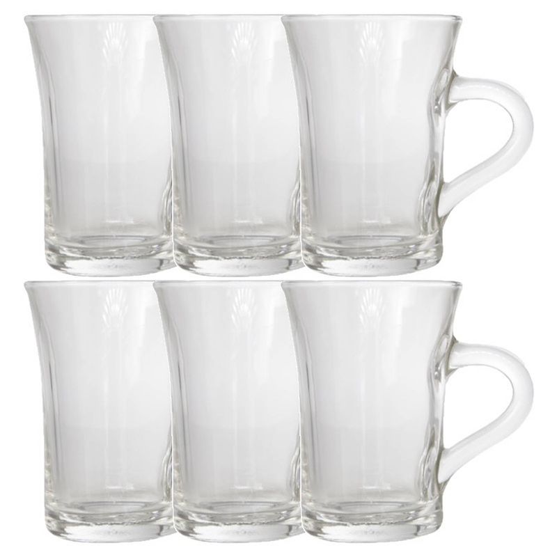 Foto van Set van 6x stuks theeglazen 230 ml van glas - koffie- en theeglazen