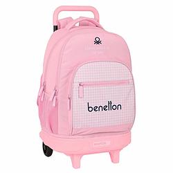 Foto van Schoolrugzak met wielen benetton vichy roze (33 x 45 x 22 cm)