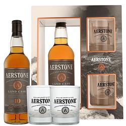 Foto van Aerstone 10 years land cask + 2 glazen 0.7 liter whisky