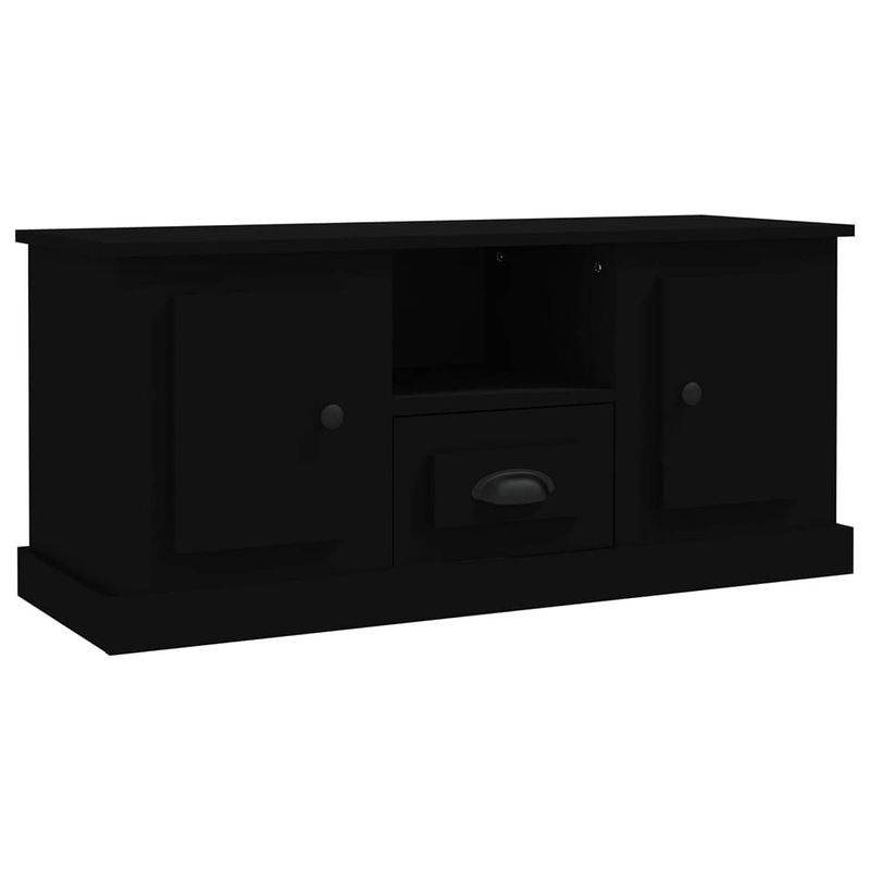 Foto van The living store tv-meubel - trendy - tv-meubel - 100 x 35.5 x 45 cm - zwart - bewerkt hout