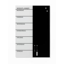 Foto van Naga magnetisch glasbord met week overzicht wit en zwart 40 x 60 cm