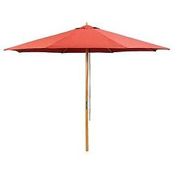 Foto van Houtstok parasol tropical - terracottakleur - ø300 cm - leen bakker