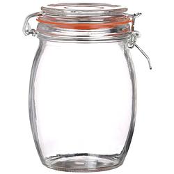 Foto van Urban living voorraadpot/bewaarpot - 1l - glas - met beugelsluiting - d10 x h17 cm - voorraadpot