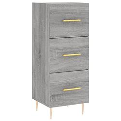 Foto van Vidaxl dressoir 34,5x34x90 cm bewerkt hout grijs sonoma eikenkleurig