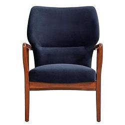 Foto van Fauteuil kacy - velvet - blauw - leen bakker