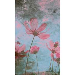 Foto van Dimex pink flower abstract fotobehang 150x250cm 2-banen