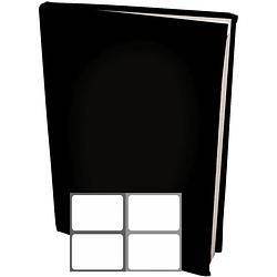 Foto van Rekbare boekenkaften a4 - zwart - 12 stuks inclusief grijze textiel labels