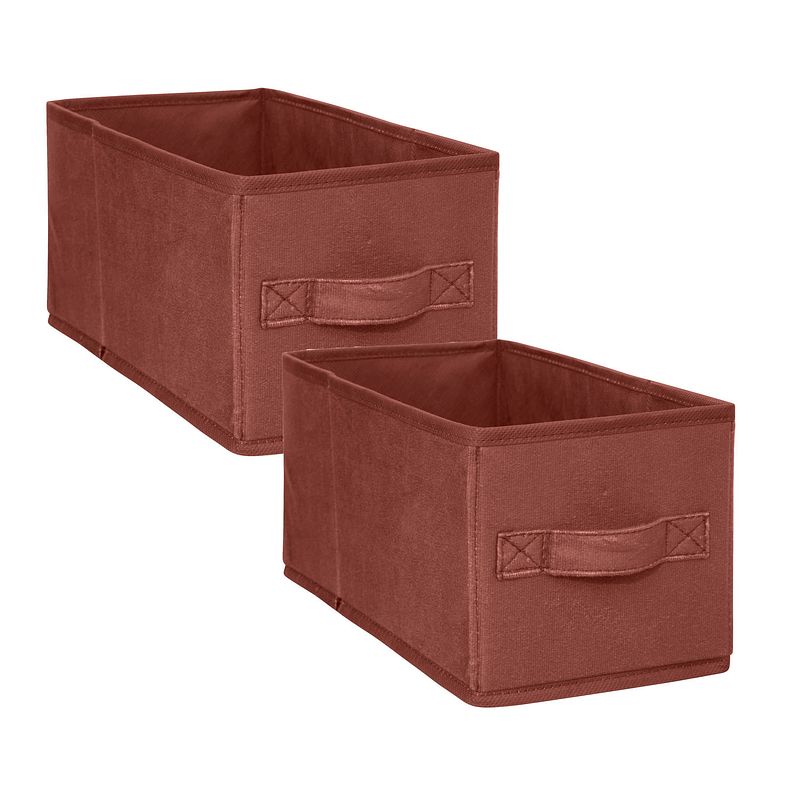 Foto van 5five opbergmand/kastmand - 2x - vakkenkast - 7 liter - bordeaux rood - 15 x 31 x 15 cm - opbergmanden