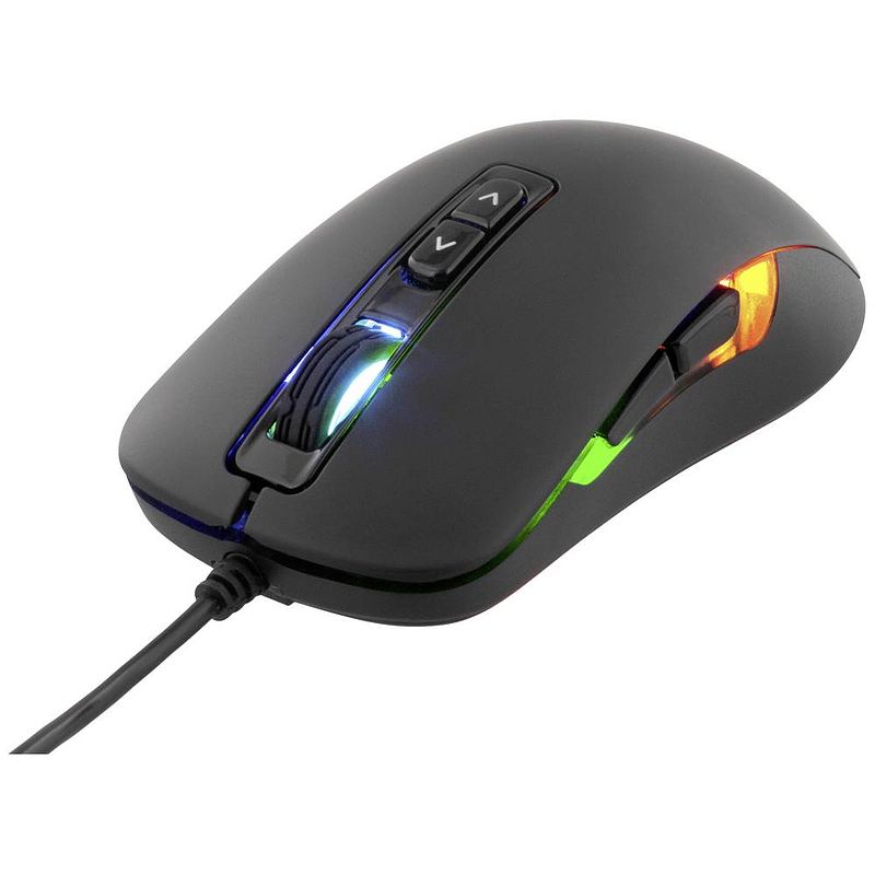 Foto van Deltaco gaming dm110 gaming-muis usb, kabelgebonden optisch zwart 7 toetsen 800 dpi, 1200 dpi, 1600 dpi, 2000 dpi verlicht