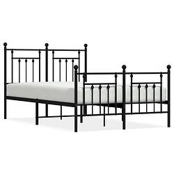 Foto van The living store klassiek bedframe - robuuste metalen constructie - metalen latten en poten - extra opbergruimte -