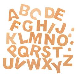Foto van 26x houten alfabet letters 2,5 cm hobby/knutselmateriaal - hobbydecoratieobject