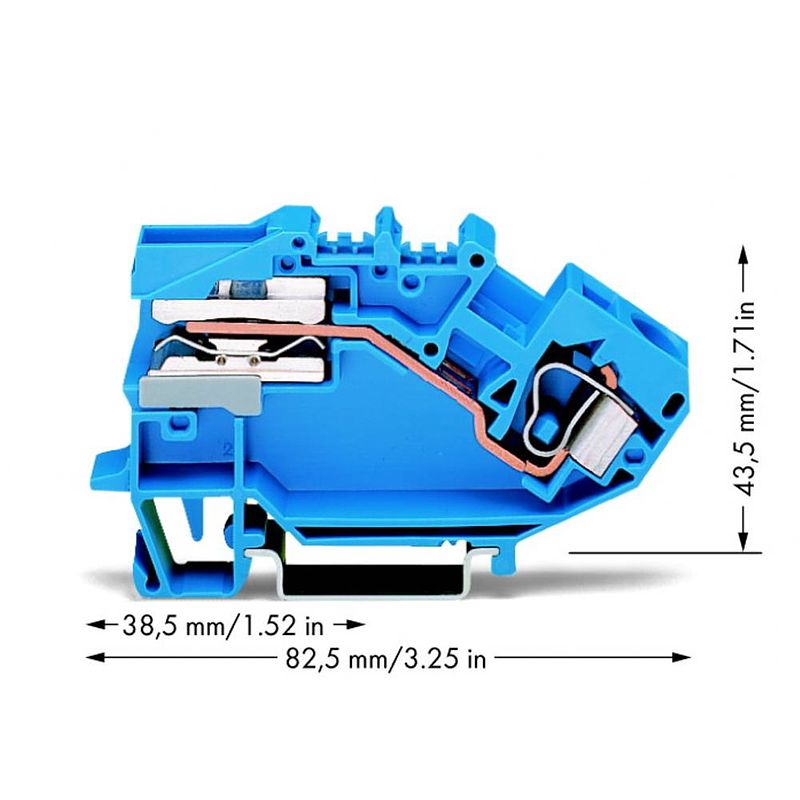 Foto van Wago 784-613 scheidingsklem 10 mm spanveer toewijzing: n blauw 25 stuk(s)