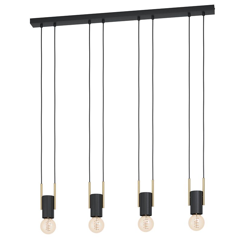 Foto van Eglo bitachito hanglamp - e27 - 93 cm - zwart/koper