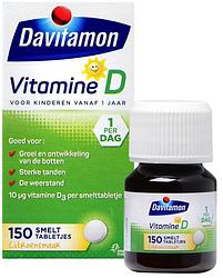 Foto van Davitamon vitamine d smelttabletten voor kinderen, 150 stuks bij jumbo