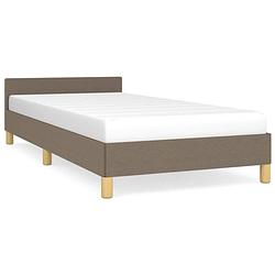 Foto van The living store bedframe - multiplex lattenbodem - 203 x 103 x 50 cm - taupe