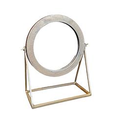 Foto van Benoa lowell brass round mirror on standard 36 cm