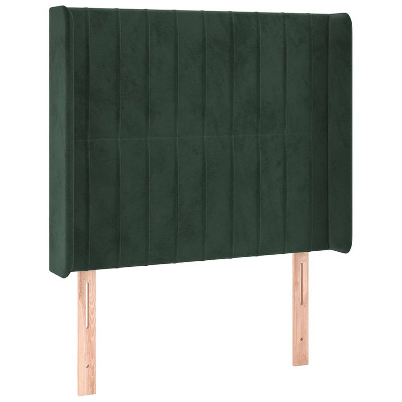 Foto van Vidaxl hoofdbord met randen 83x16x118/128 cm fluweel groen