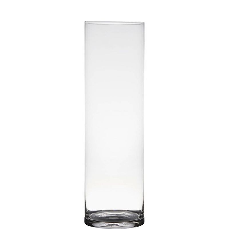 Foto van Transparante home-basics cylinder vorm vaas/vazen van glas 50 x 15 cm - vazen