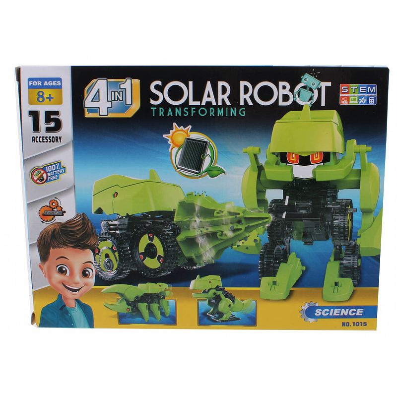Foto van Jonotoys bouwpakket solar robot transforming 4-in-1 groen