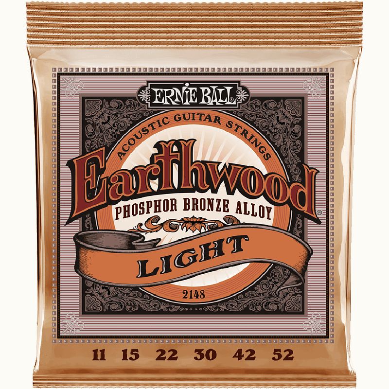 Foto van Ernie ball 2148 earthwood light phosphor bronze 011 - 052 snarenset voor westerngitaar