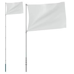 Foto van Vidaxl vlaggenmast telescopisch 5,55 m aluminium zilverkleurig