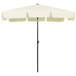 Foto van The living store strandparasol - uv-beschermend polyester - stevige baleinen - geschikt voor standaard of tafelmontage