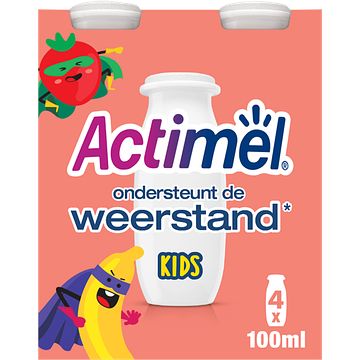 Foto van Actimel drinkyoghurt kids banaan aardbei 4 x 100ml bij jumbo