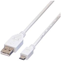 Foto van Value usb-kabel usb 2.0 usb-a stekker, usb-micro-b stekker 0.80 m wit afgeschermd 11.99.8754