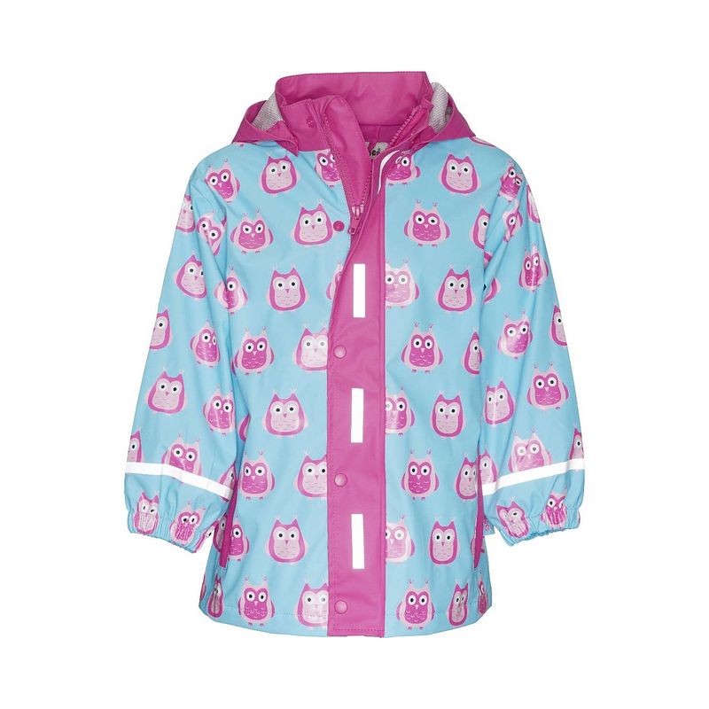 Foto van Playshoes regenjas uilen blauw/roze meisjes maat 104