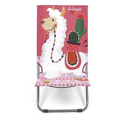 Foto van Arditex opvouwbare ligstoel llama 74 x 49 cm polyester roze/rood