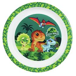 Foto van Kunststof ontbijtbordje plat jurassic world dinosaurus 22 cm - kinderservies