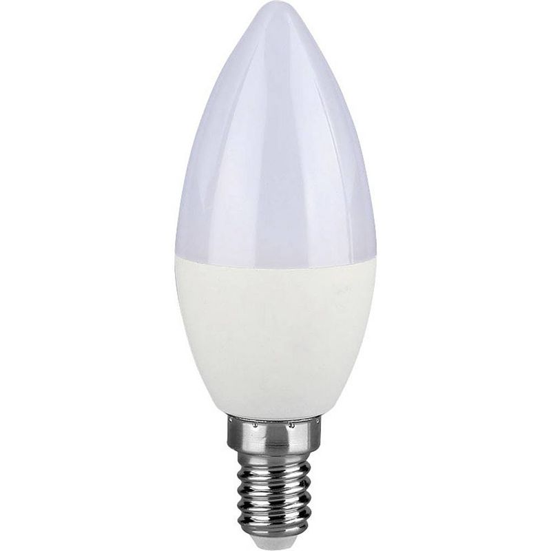 Foto van V-tac 111 led-lamp energielabel f (a - g) e14 kaars 7 w = 45 w warmwit (ø x l) 37 mm x 100 mm 1 stuk(s)