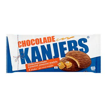 Foto van Kanjers melkchocolade karamel zeezout wafels 4 stuks 180g bij jumbo