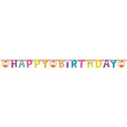 Foto van Amscan verjaardagsslinger cupcake multicolor 180 x 15 cm