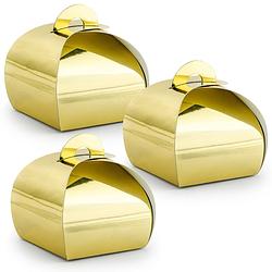 Foto van Cadeaudoosje bonbon goud - bruiloft bedankje - 20x stuks - goud - 6 x 6 cm - cadeaudoosjes