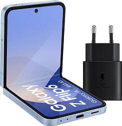 Foto van Samsung galaxy z flip 6 256gb blauw 5g + samsung oplader 25w zwart