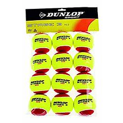 Foto van Dunlop mini-tennisbal stage 3 rubber/vilt rood/geel 12 stuks