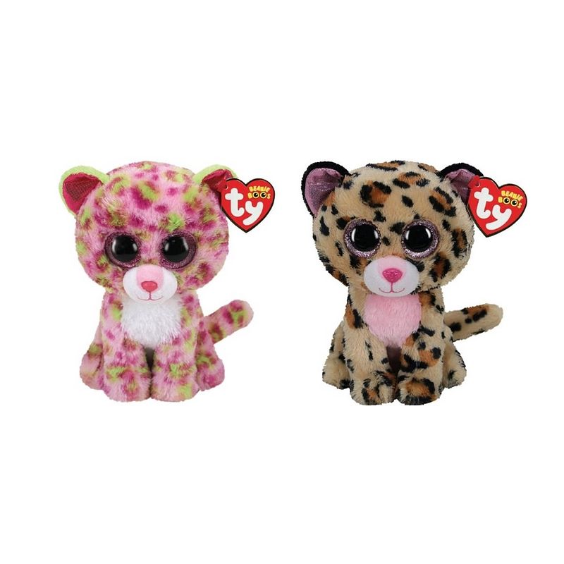 Foto van Ty - knuffel - beanie boo's - lainey leopard & livvie leopard