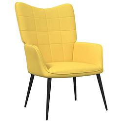 Foto van The living store relaxstoel - relaxfauteuil - mosterdgeel - 61x70x96.5 cm