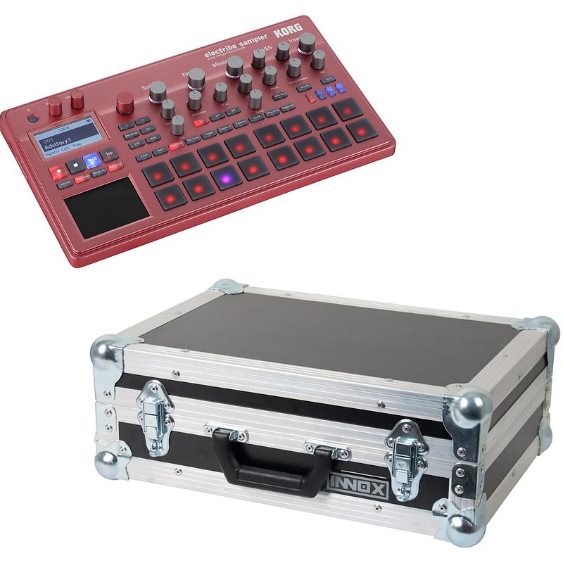 Foto van Korg electribe sampler 2 red + innox fcflex1 flightcase met plukschuim 450x310x135 mm