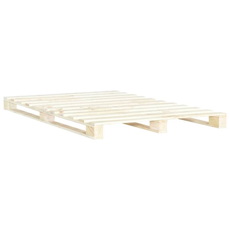 Foto van The living store pallet bedframe - naturel - 200 x 140 x 14 cm - massief grenenhout