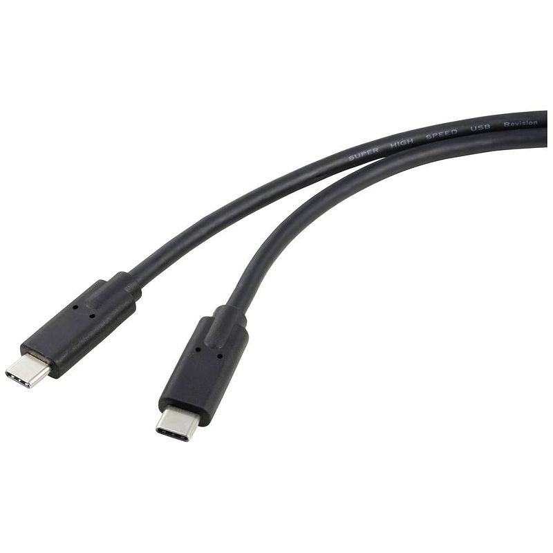 Foto van Renkforce usb-c-kabel usb 4.0 usb-c stekker, usb-c stekker 1.00 m zwart afgeschermd (dubbel) rf-5241746