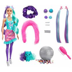 Foto van Barbie tienerpop color reveal glitter 39,4 cm turquoise 25-delig