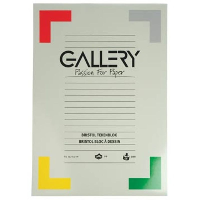 Foto van Gallery bristol tekenblok, ft 29,7 x 42 cm, a3, 200 g m², 20 vel