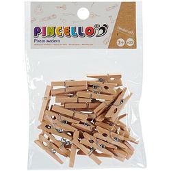 Foto van Pincello miniwasknijpers junior hout lichtnaturel 35 stuks