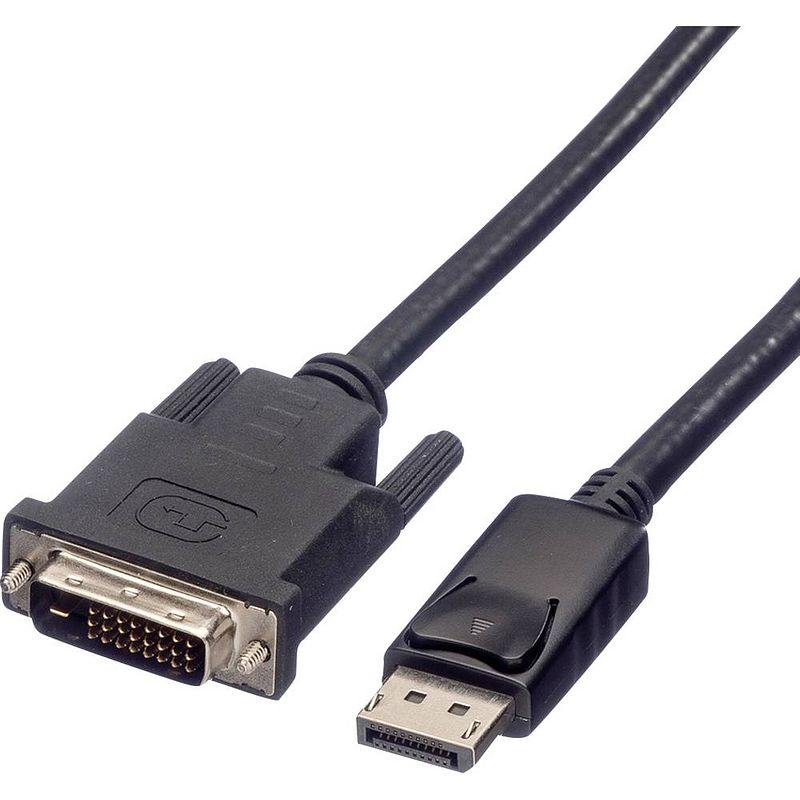 Foto van Roline displayport / dvi aansluitkabel displayport stekker, dvi-d 24+1-polige stekker 1.50 m zwart 11.04.5775 afgeschermd displayport-kabel