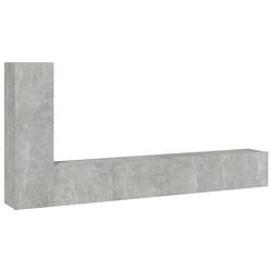 Foto van The living store televisiemeubel betongrijs - classic s - meubels - 100x30x30 cm - 30.5x30x110 cm