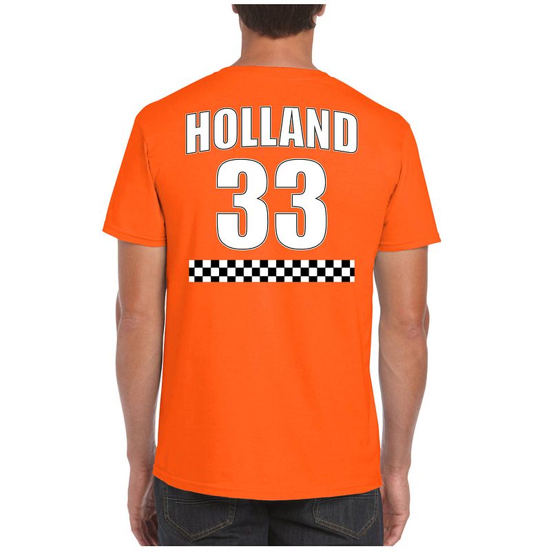 Foto van Holland race shirt met rugnummer 33 - nederland fan t-shirt / outfit voor heren m - feestshirts