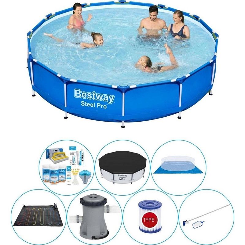 Foto van Bestway steel pro rond 366x76 cm - zwembad met accessoires